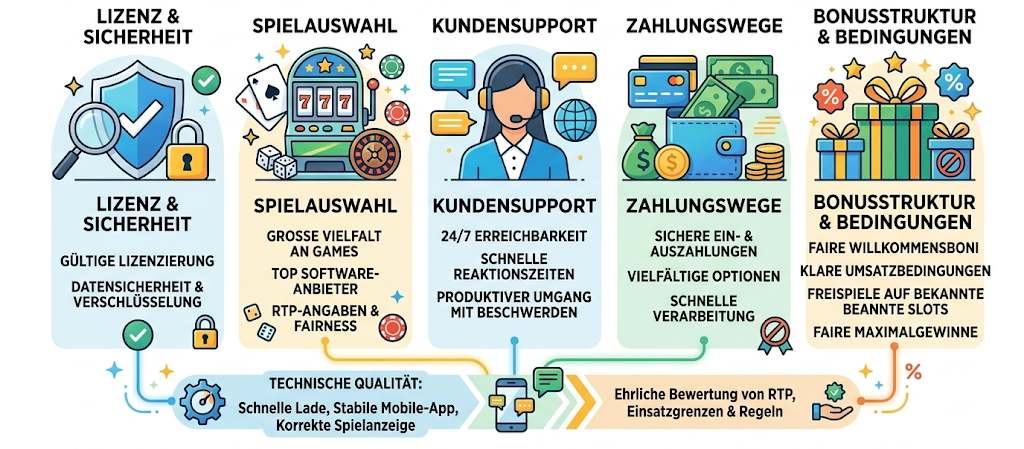 Welche Testkriterien für Online Casino Echtgeld wirklich zählen