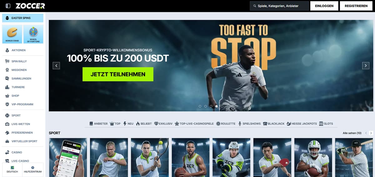 Zoccer ist ein erstklassiges Online Casino Echtgeld, das über 9.600 Spiele sowie ein exklusives VIP-System und einen eigenen Bonus-Shop für ein perfekt abgestimmtes Spielerlebnis vereint.